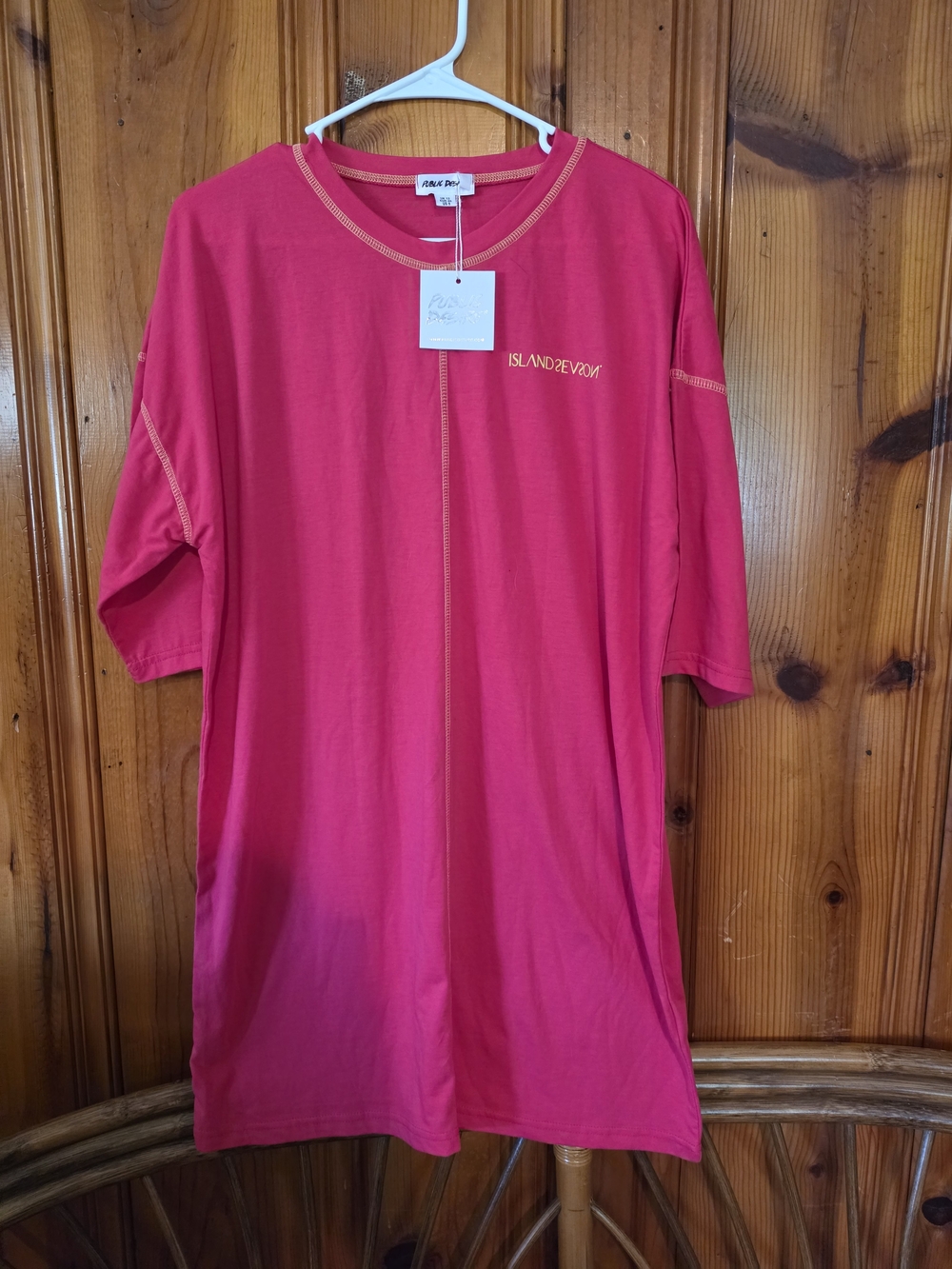 Island 2Erom Women's Pink Mini Tshirt Dress